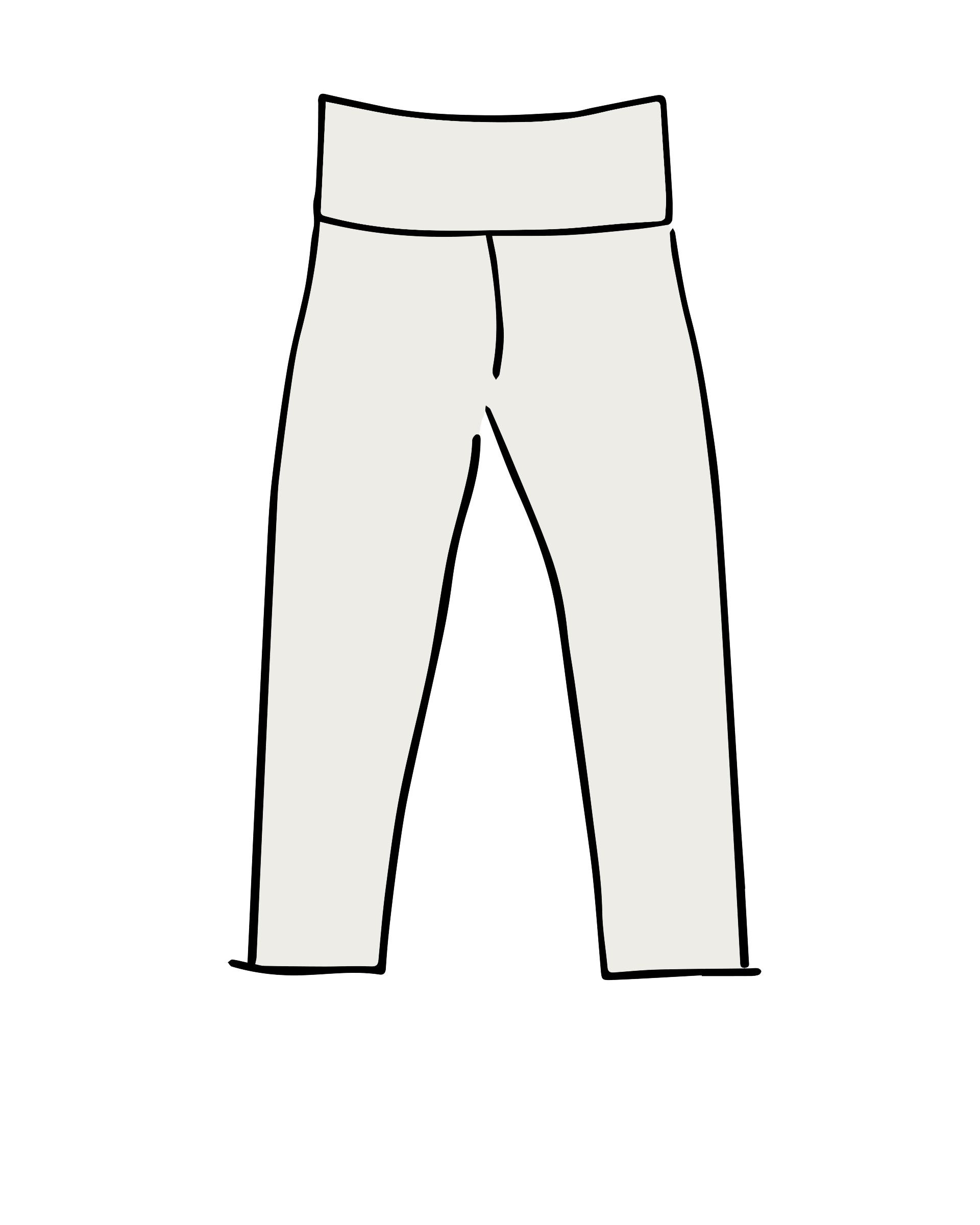 Drawing of Thunderpants 3/4 length Leggings in Plain Vanilla.