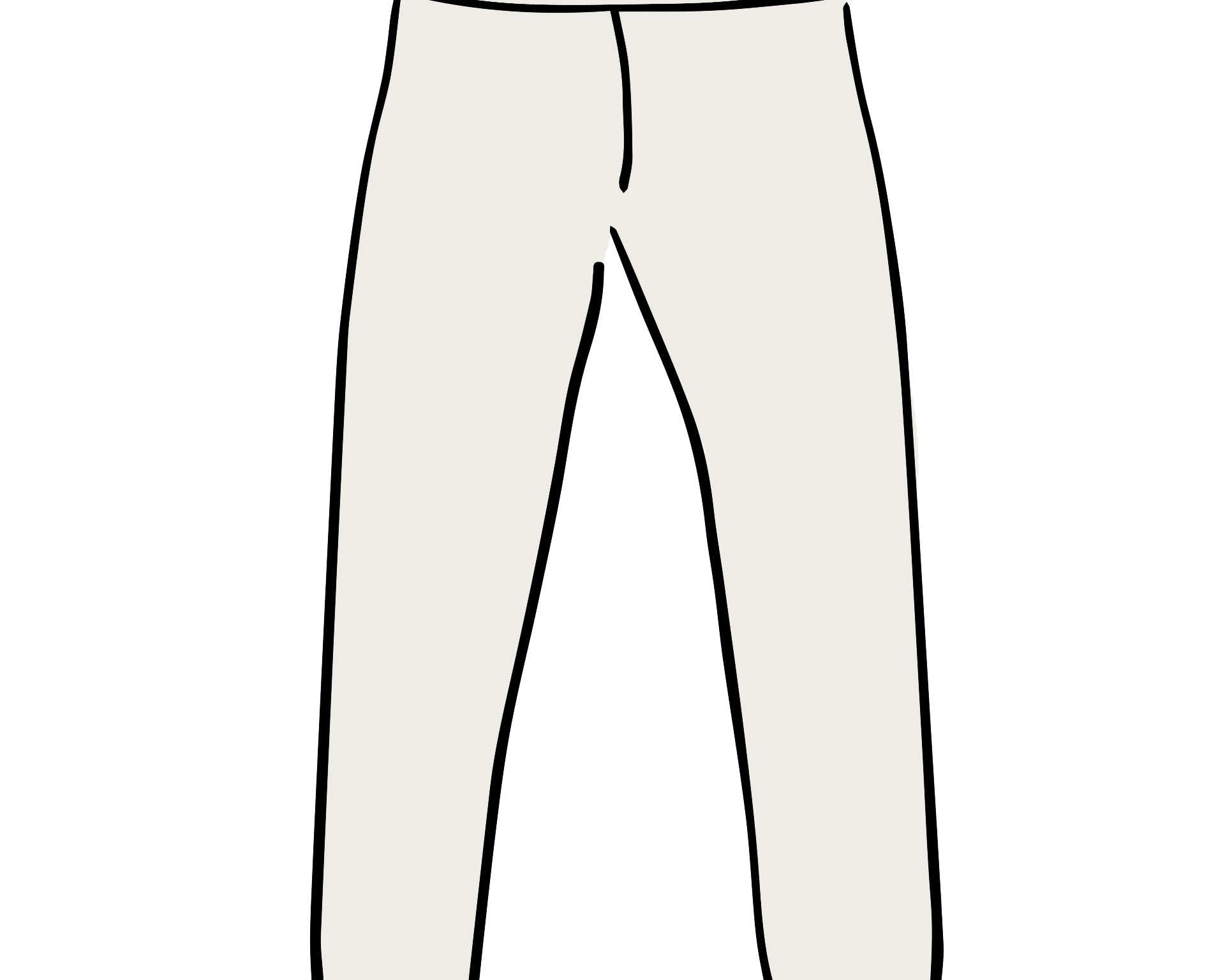 Drawing of Thunderpants organic cotton Ankle Length Leggings in Plain Vanilla.