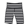 Drawing of Thunderpants Bike Shorts in Black and White Stripe.