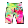 Drawing of Thunderpants Bike Shorts in Summer Crush Ice Dye - pinks, blues, yellows.