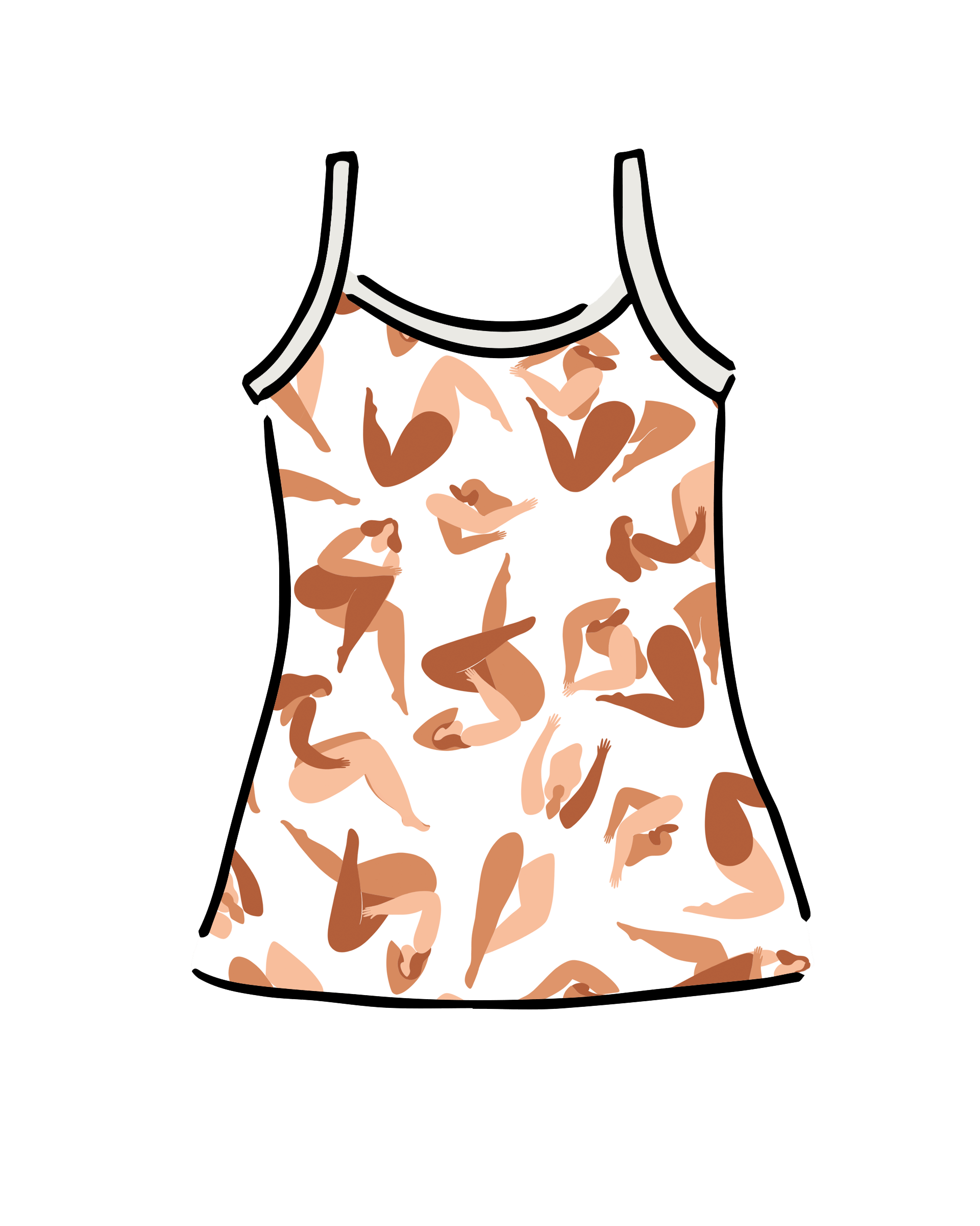 Drawing of Thunderpants Camisole in Bodies in Motion print.