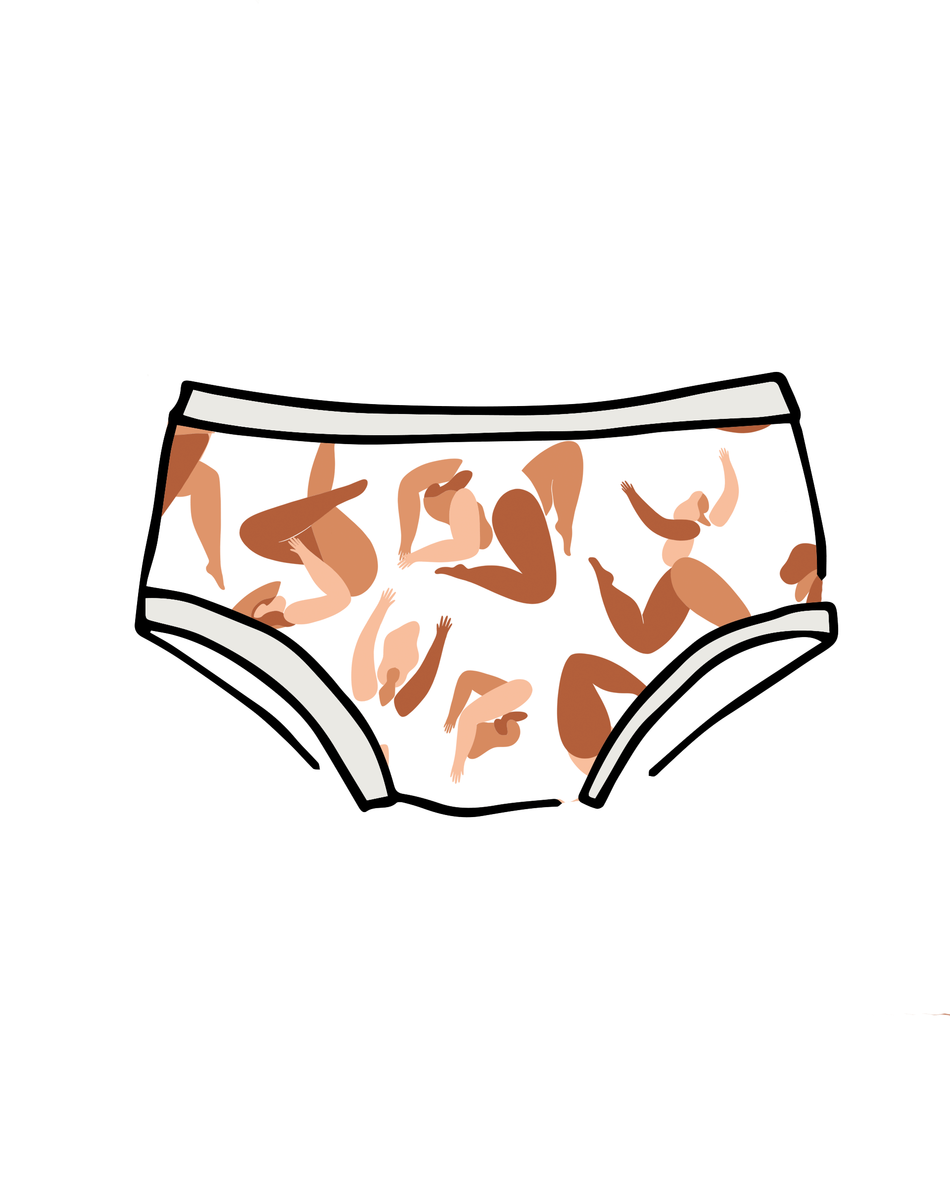Drawing of Thunderpants Kid's underwear in Bodies in Motion print.