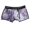 Drawing of Thunderpants Boxer Brief style underwear in Haunted Haze Ice Dye - purply grey dye pattern.
