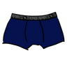 Drawing of Thunderpants Boxer Brief in Indigo. 