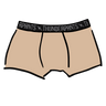 Drawing of Thunderpants Boxer Brief in Pine Nut - lighter tan color.