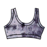 Drawing of Thunderpants Bralette in Haunted Haze Ice Dye - purply grey dye pattern.