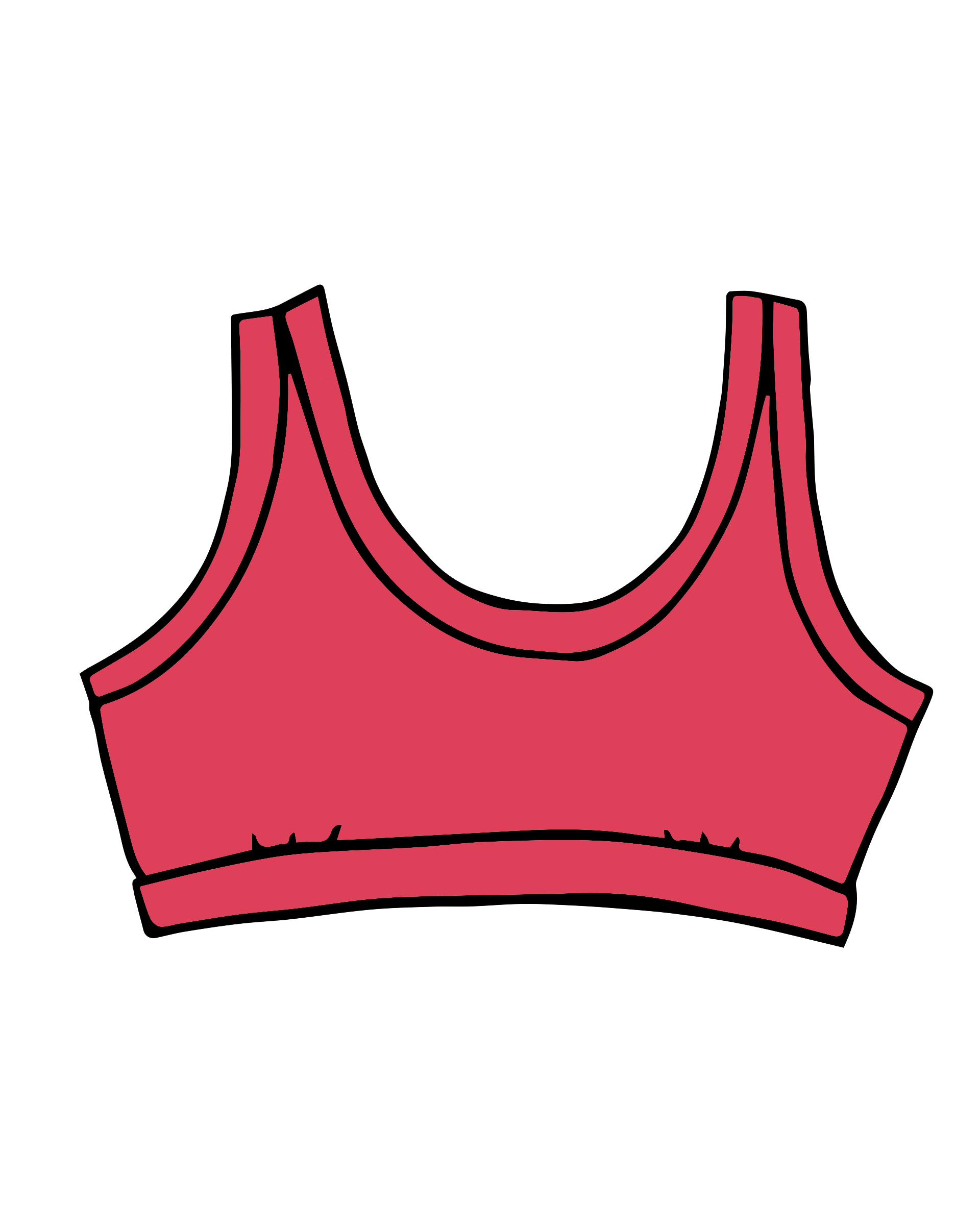 Drawing of Thunderpants Bralette in Pomegranate Punch.