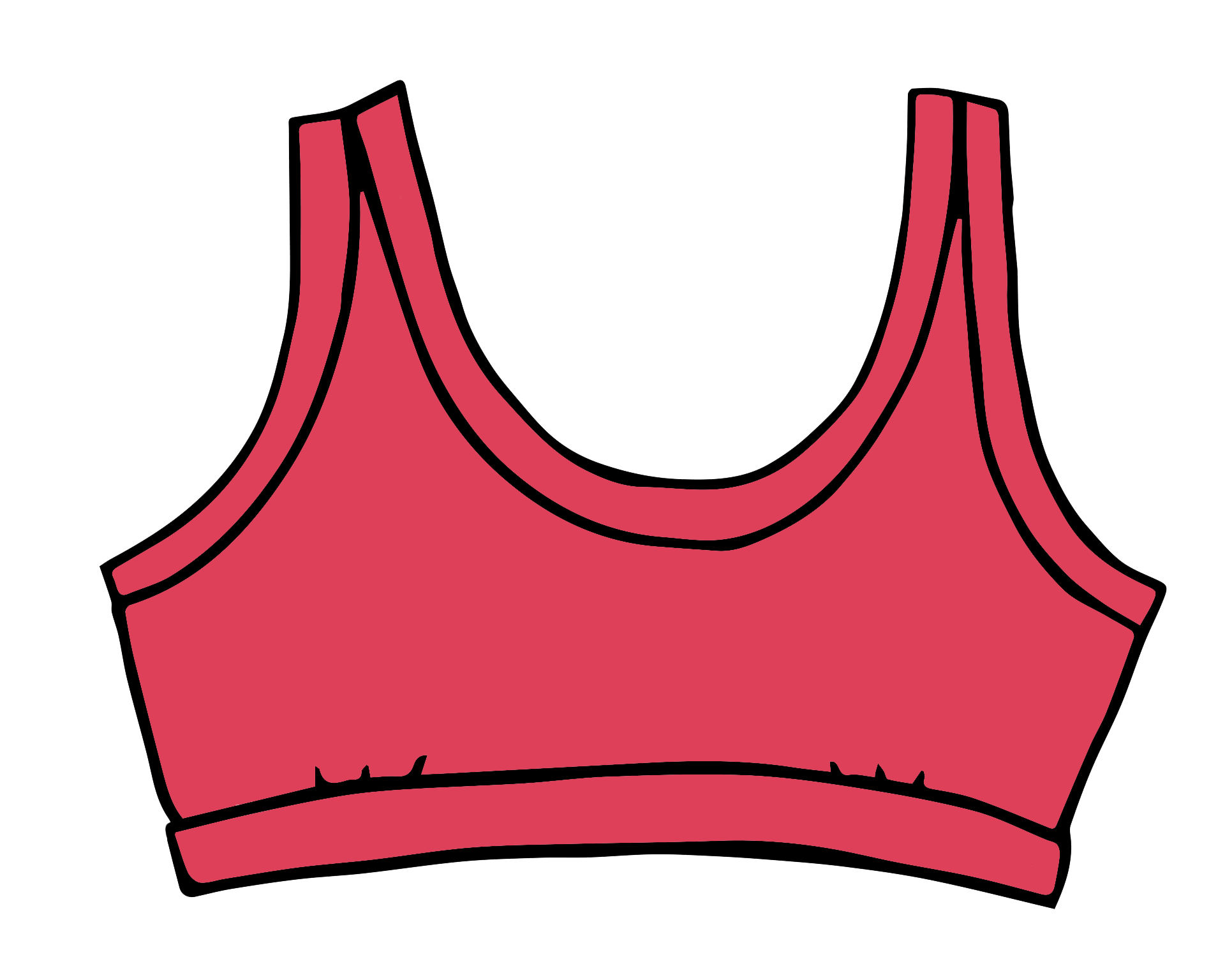 Drawing of Thunderpants Bralette in Pomegranate Punch.