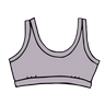 Drawing of Thunderpants Bralette in Wisterial Girl - a purple/grey color.