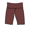Drawing of Thunderpants Bike Shorts in Chestnut - a dark brown color.