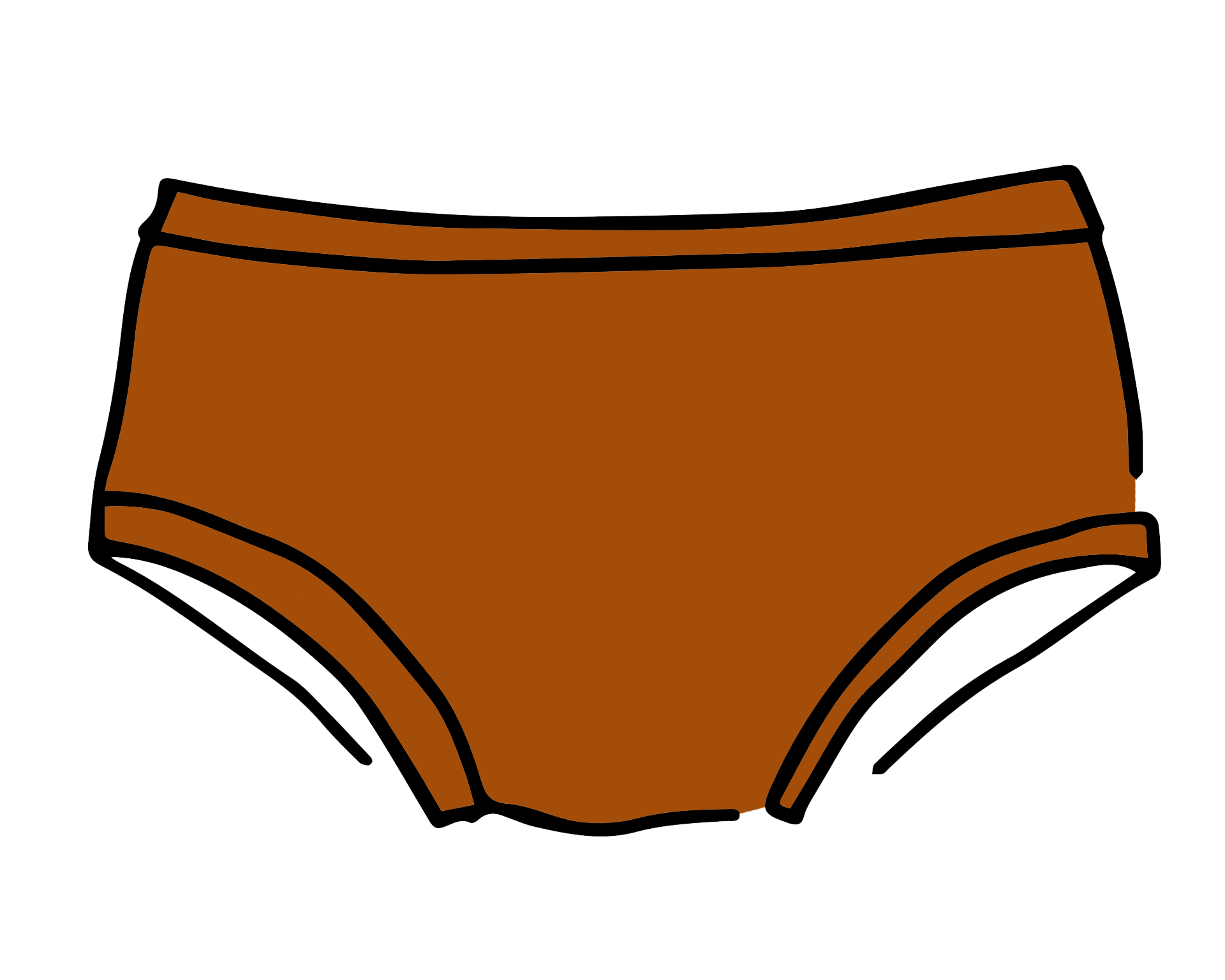 Drawing of Thunderpants Hipster style underwear in Lucky Penny - a rust color.