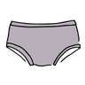 Drawing of Thunderpants Hipster style underwear in Wisterial Girl - a purple/grey color.