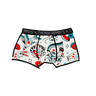 Drawing of Kids Boxer Brief style underwear in Inked Up - red, blue, and black tattoos.
