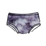 Drawing of Thunderpants Kid's Original style underwear in Haunted Haze Ice Dye - purply grey dye pattern.