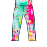 Drawing of Thunderpants Ankle Length Leggings in Summer Crush Ice Dye - pinks, blues, yellows.