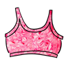 Thunderpants Longline Bra in pink marble dye.