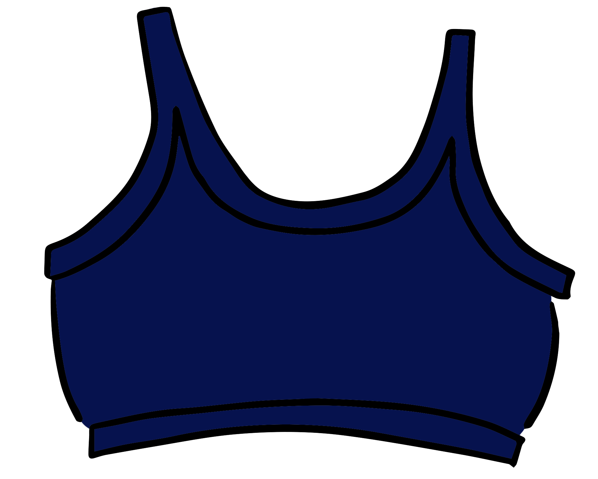 Drawing of Thunderpants Longline Bra in Indigo.