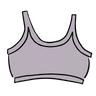 Drawing of Thunderpants Longline style Bra in Wisterial Girl - a purple/grey color.