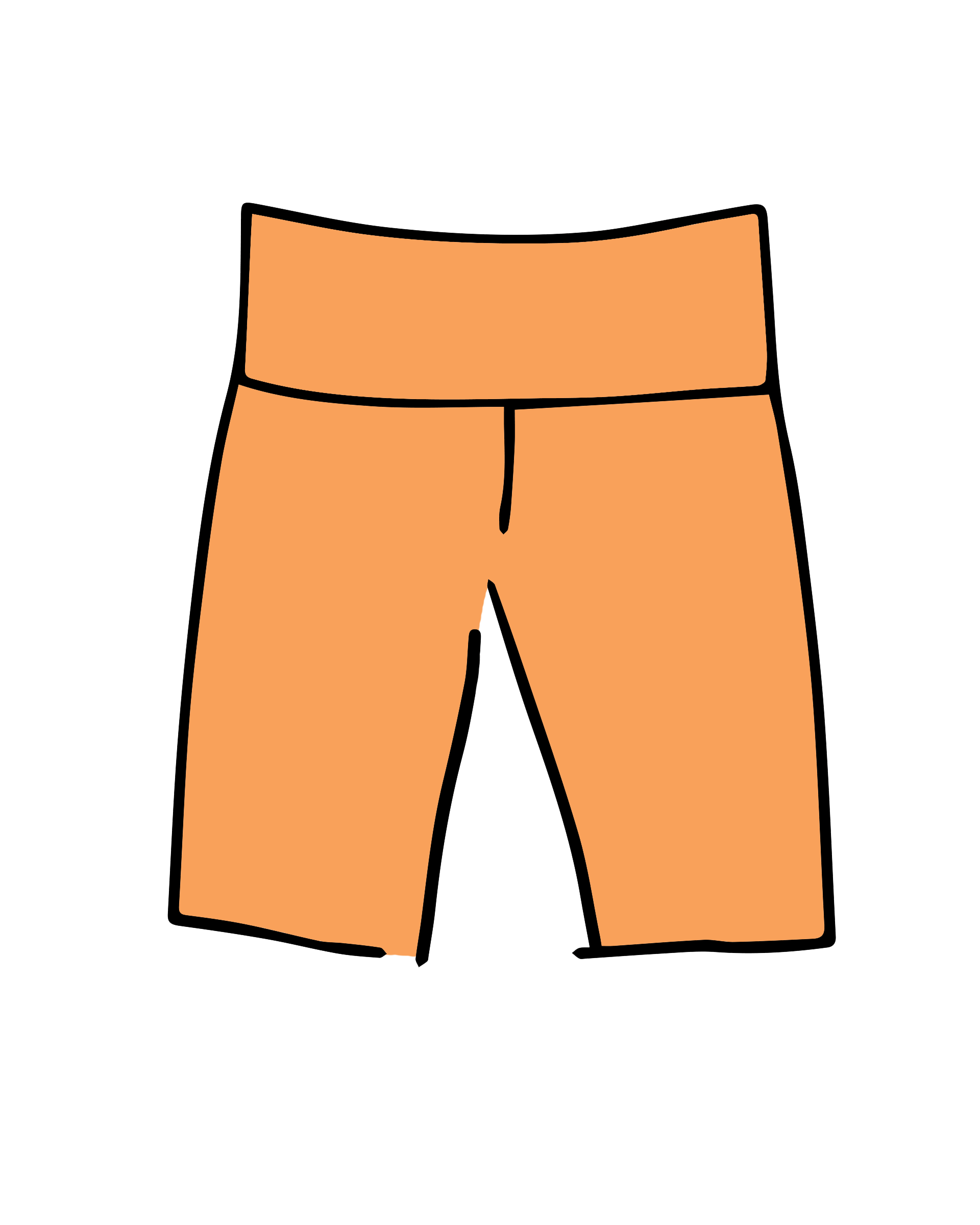Drawing of Thunderpants Bike Shorts in Orange Sherbet.