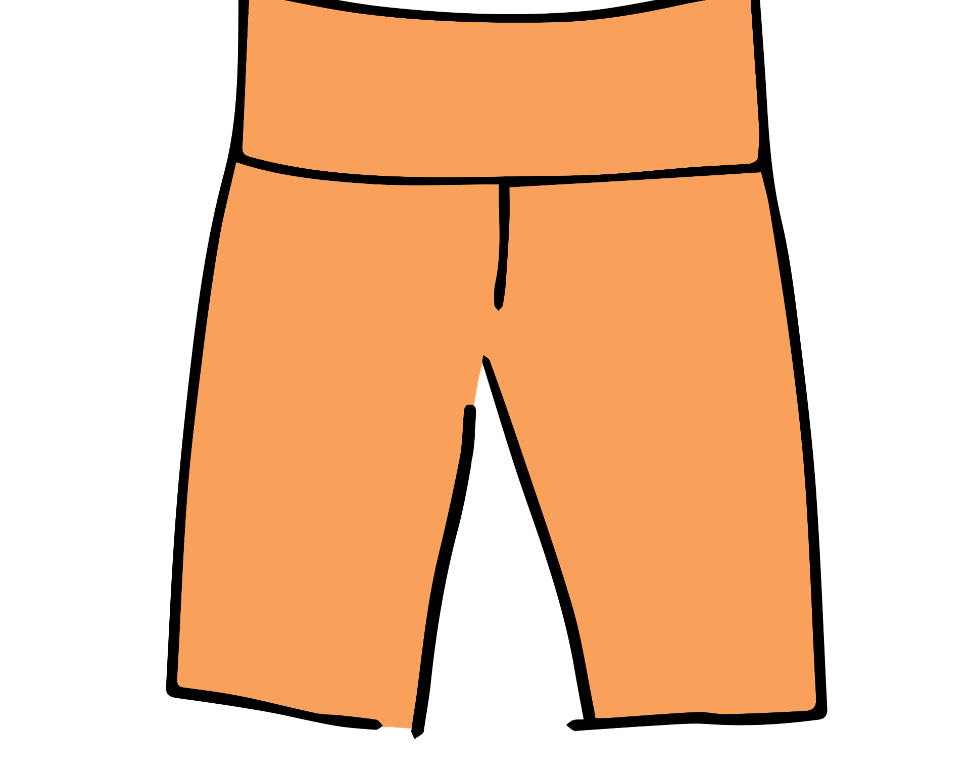 Drawing of Thunderpants Bike Shorts in Orange Sherbet.