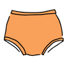 Drawing of Thunderpants Original style underwear in Orange Sherbet.