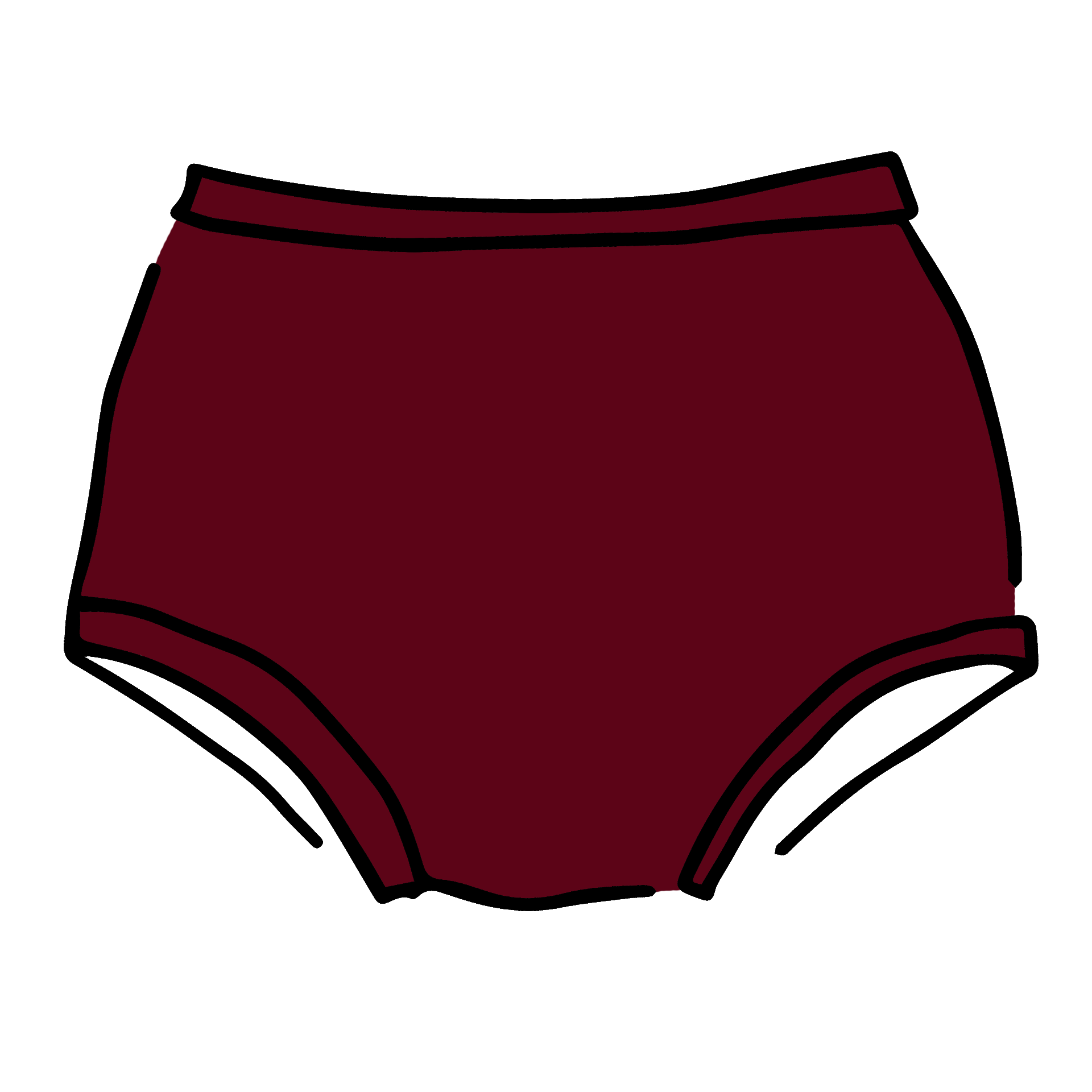Drawing of Thunderpants Original style underwear in Cabern-YAY - a deep wine red color.