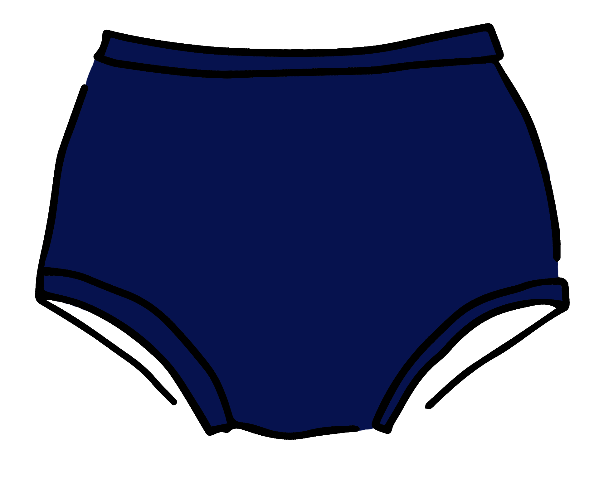 Drawing of Thunderpants Original style underwear in Indigo.
