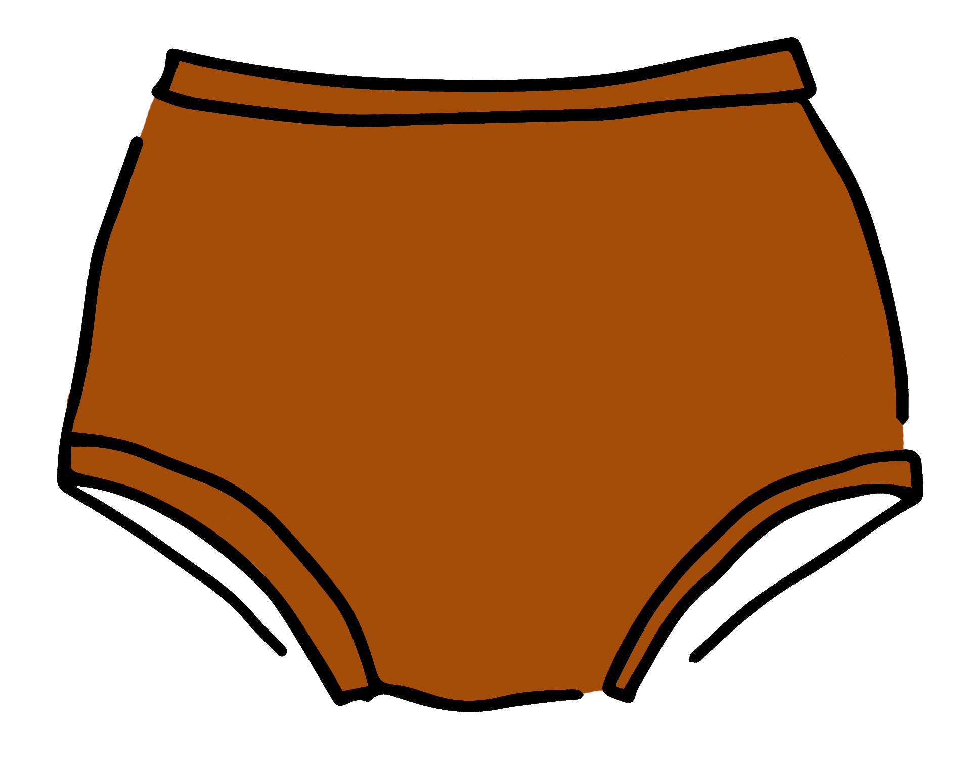 Drawing of Thunderpants Original style underwear in Lucky Penny - a rust color.
