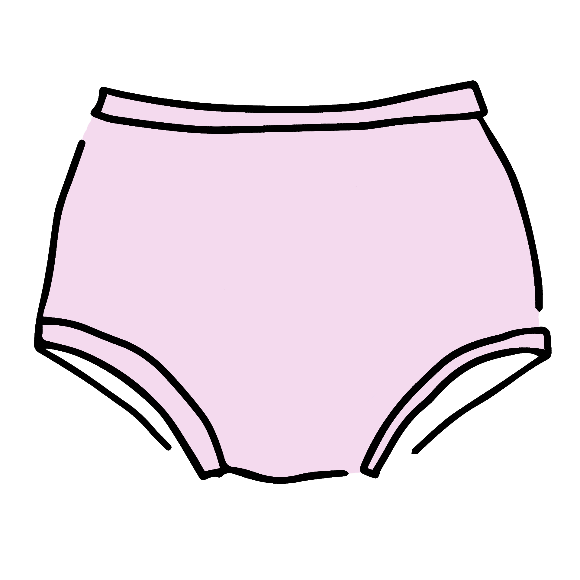 Drawing of Thunderpants Original style underwear in Plié Pink - light pink color.