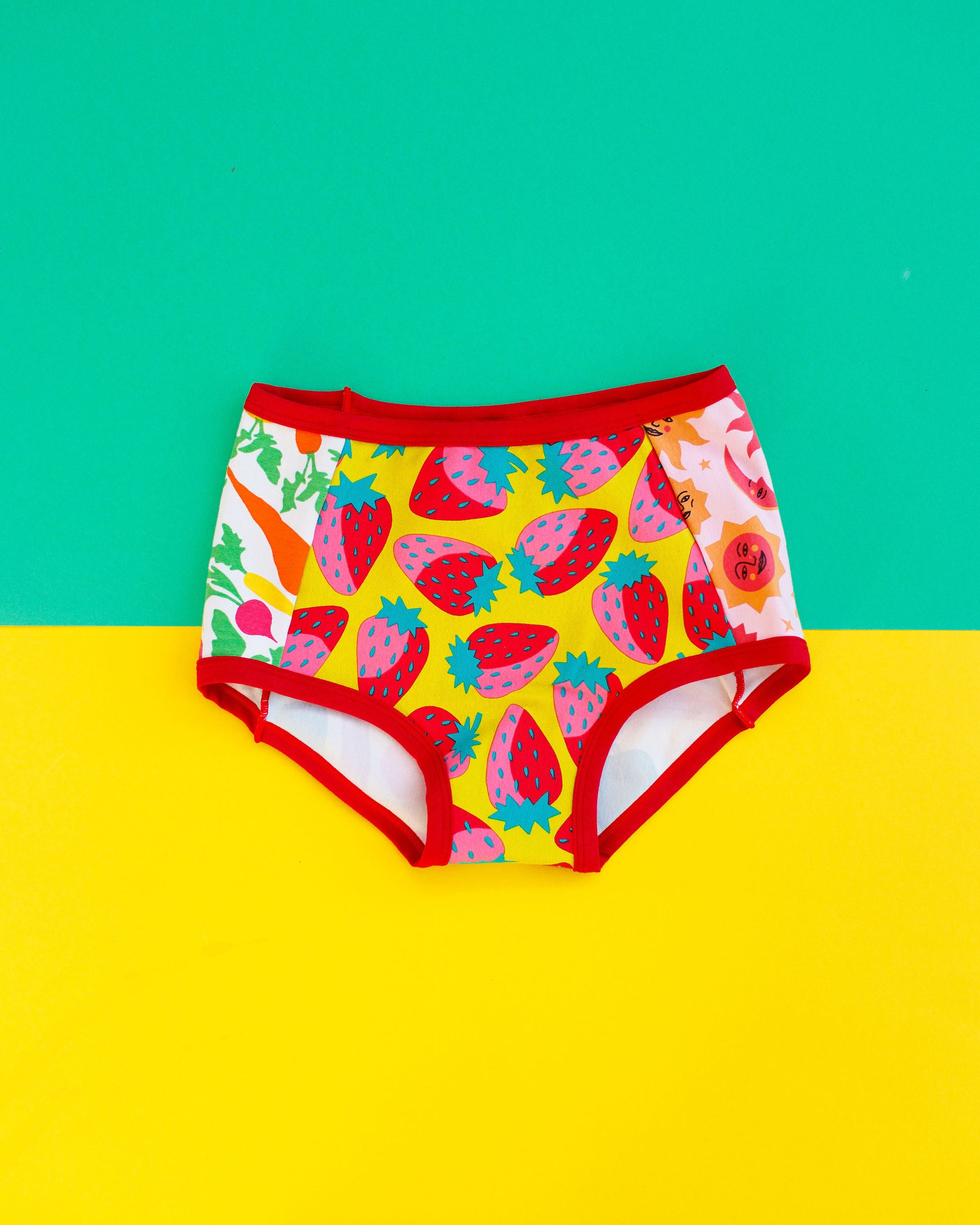 Flat lay of Thunderpants Original Panel Pant style underwear with various prints and colors.