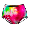Drawing of Thunderpants Original style underwear in Summer Crush Ice Dye - pinks, blues, yellows. 
