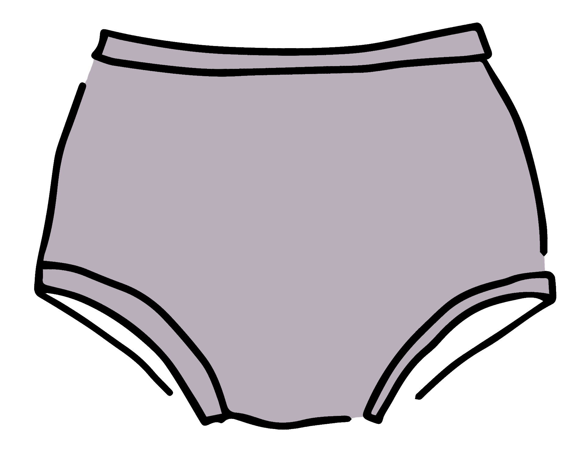 Drawing of Thunderpants Original style underwear in Wisterial Girl - a purple/grey color.