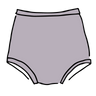 Drawing of Thunderpants Sky Rise style underwear in Wisterial Girl - a purple/grey color.