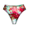 Drawing of Thunderpants Thong style underwear in Summer Crush Ice Dye - pinks, blues, yellows. 