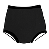 Drawing of Thunderpants recycled nylon Swimwear Original style bottoms in Plain Black.